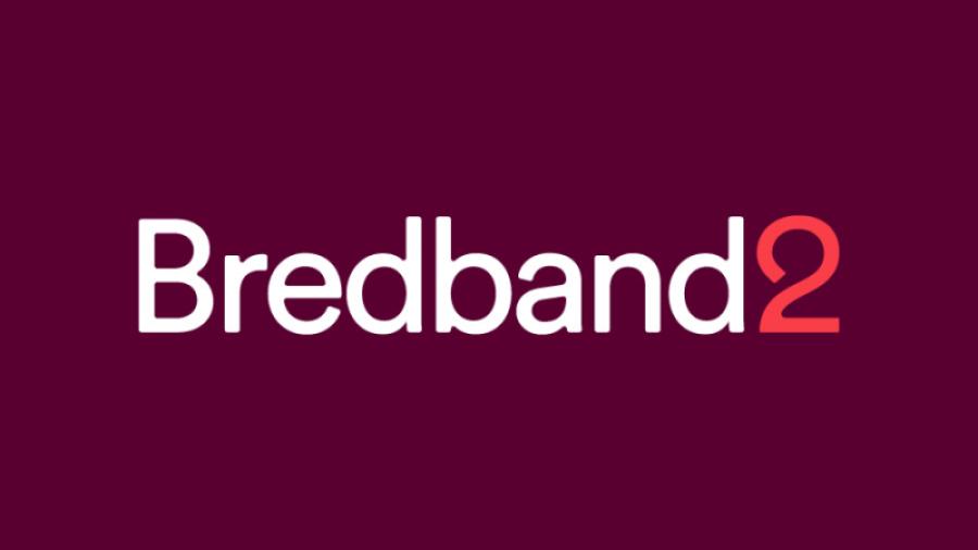 Textlogotyp med texten för bredbandsleverantören Bredband2